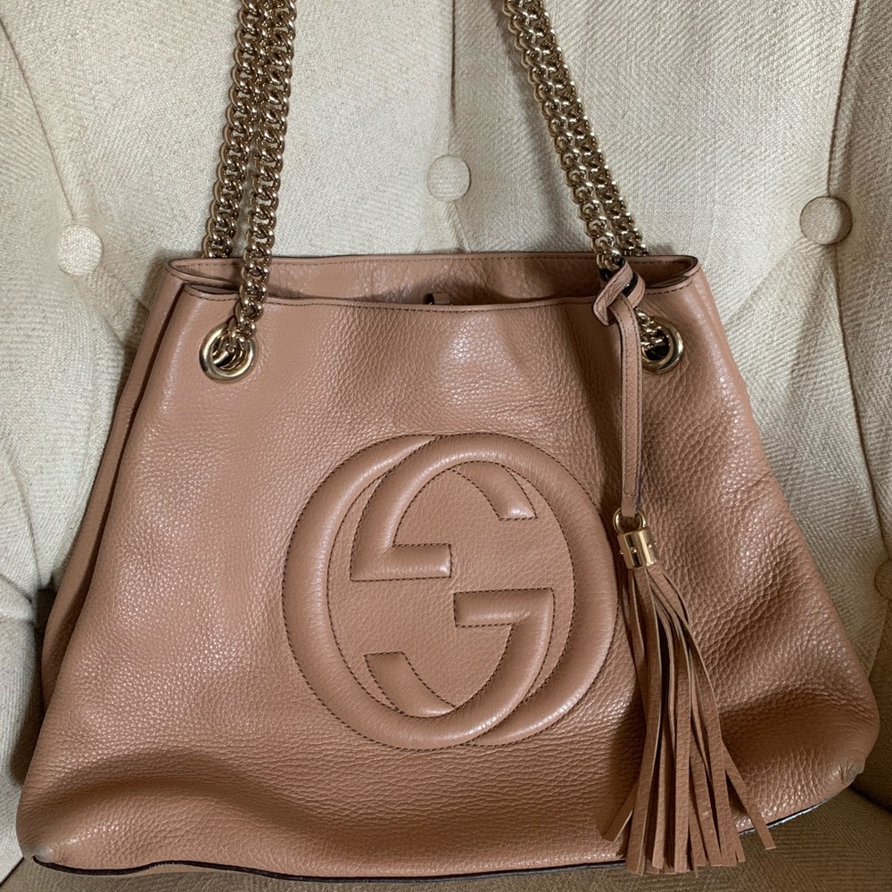 Gucci Soho Chain Strap Handbag Leather Tote